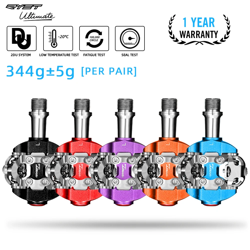 RYET MTB Pedal SPD Clipless Ultralight Mountain Bike Pedals Bicycle Dual Platform Footboard Clipless Cycling Bike Parts