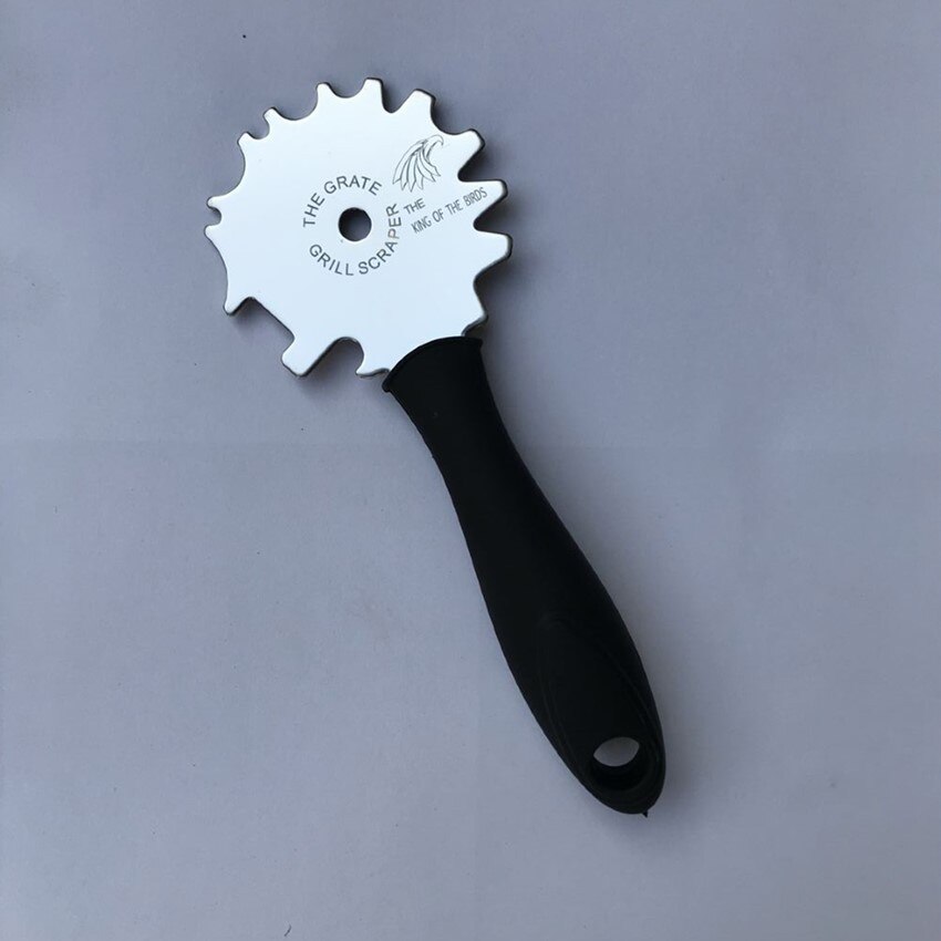 Stainless Steel BBQ Grill Scraper- Grill Grate Cleaner- Barbecue Grill Brush Non-bristles Cleaning Tool, Black Handle: B