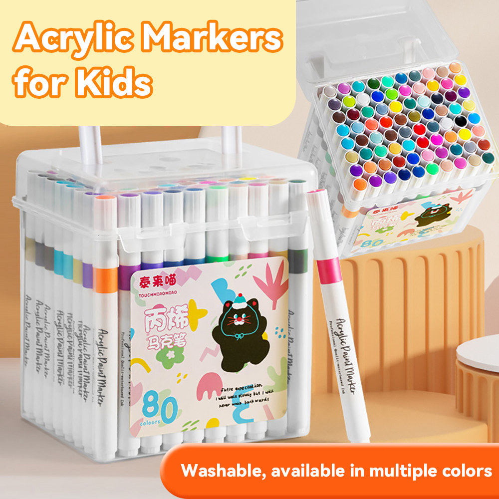 24/36/48/60/80 Farben Acryl Marker Waschbar Kunst Farbe Graffiti Farbe Stift für Kinder Keramik Glas Holz Leinwand Karte Diy Liefert
