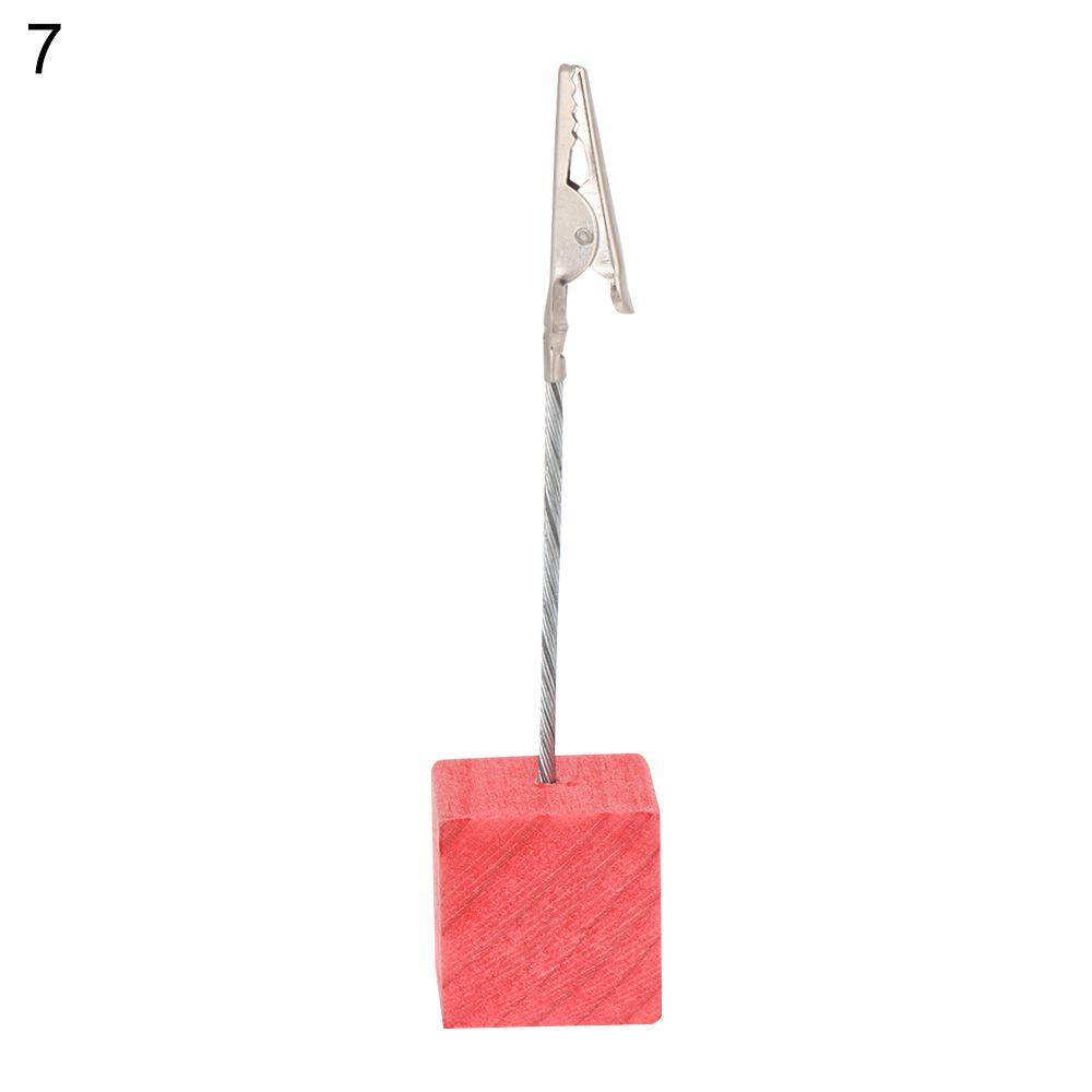 Decor Desktop Decoration Memorandum Wooden Message Folder Table Numbers Holder Photos Clips Place Card Clamps Stand: 7