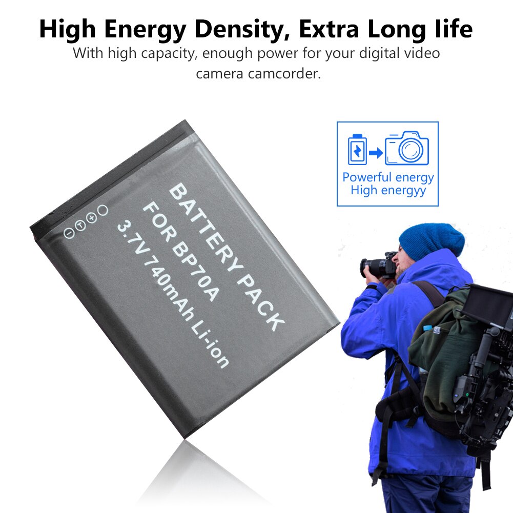 Rechargeable batteries 740mAh BP70A Battery For Samsung SL50 SL600 SL605 SL630 ST61 ST65 ST66 AQ Series AQ100 MV Series MV800