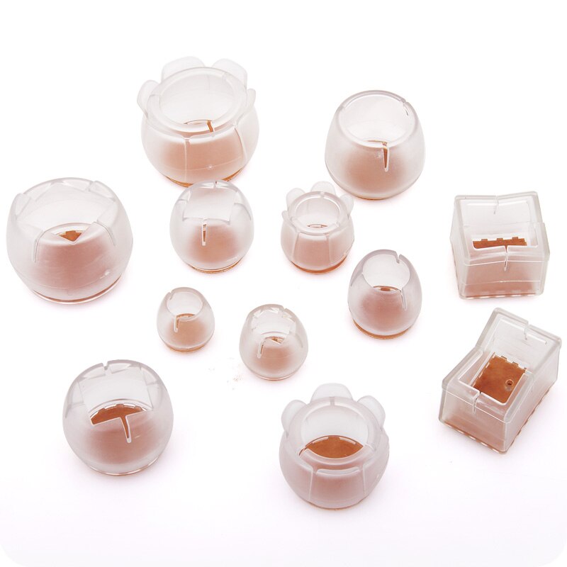 10Pcs Siliconen Rechthoek Vierkante Ronde Stoelpoot Caps Voeten Pads Meubels Tafel Covers Houten Vloer Protectors
