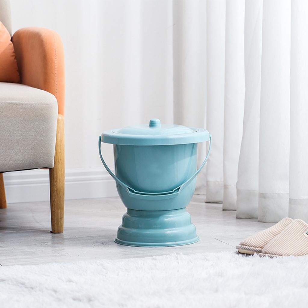 Mini Pot à uriner avec couvercle, portable, anti-éclaboussures, pour chambre à coucher, pour enfant, adulte, femme enceinte: 28x27cm Blue