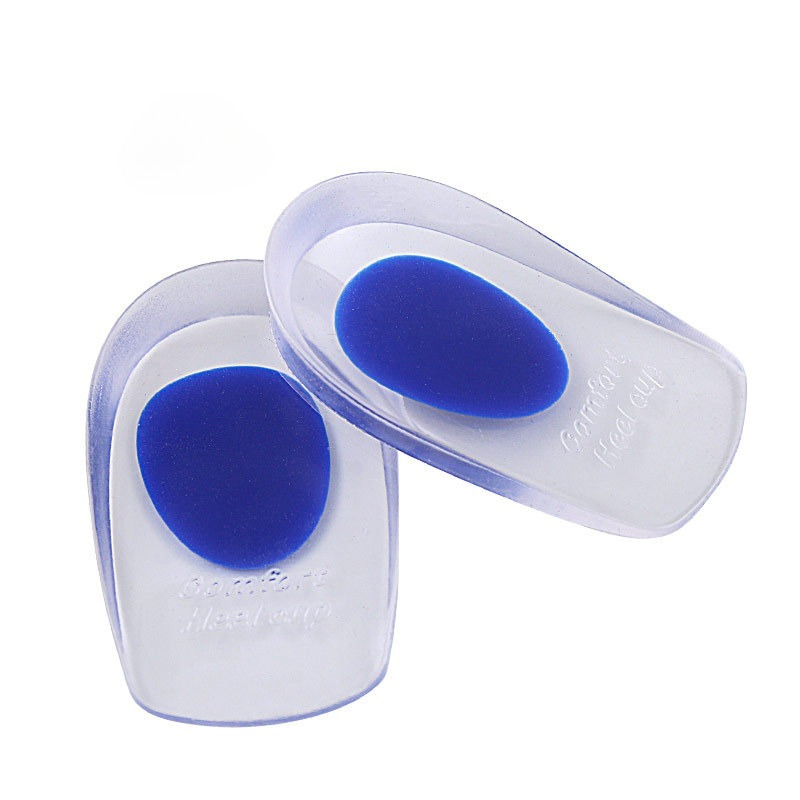 Weiche Silikon-Gel-Einlegesohlen für Fersensporn, Schmerzlinderung, Fußkissen, Fußmassagegerät, Pflege, Fersenbecher, Schuhpolster, HöHenne-Einlegesohlen: Schwarz / 0,5