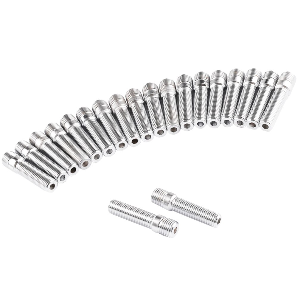 20pcs Extended M14*1.25 - M12*1.5 Long Wheel Stud Conversion 58mm Length Adapter Bolt