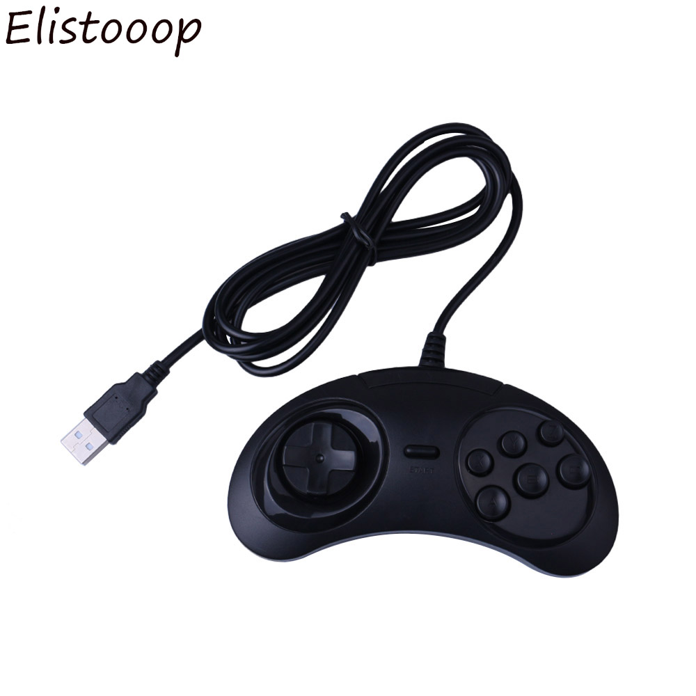 Usb Classic 6 Knoppen Gamepad Wired Usb Game Controller Joystick Voor Sega Genesis/Md Pc/Mac Mega Drive usb Gamepad