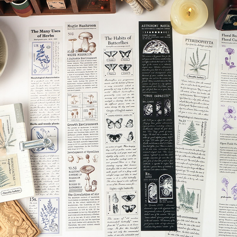 Jahrgang Anlage illustriert Tagebuch Washi Band Blumen Handwerk Papier Klebeband DIY Scrapbooking Aufkleber Etikett Maskierung bänder