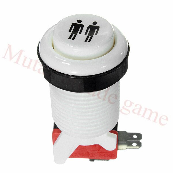 Happ style 1p/2p/3p/4p playe wit/zwarte start amerikaanse drukknoppen met microschakelaar voor arcade machine games mame jamma onderdelen: Wit 2p