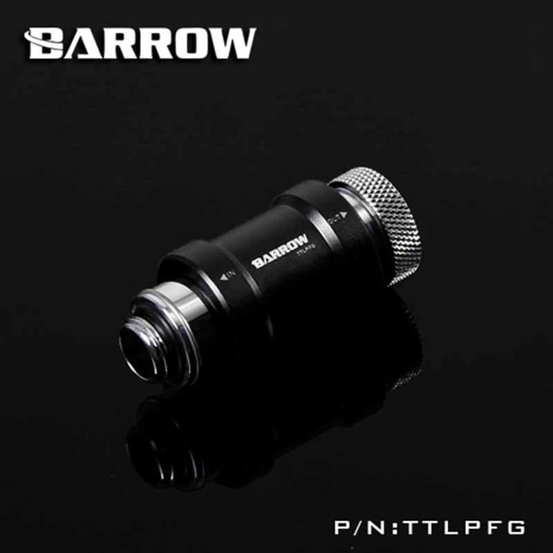 Barrow TTLPFG Flat push type check valve single inner thread part for water cooling computer: Silver body black