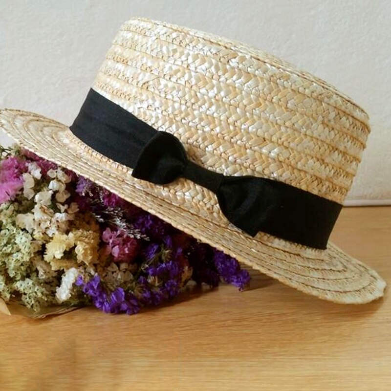 Boolavard Fedora Rieten hoed voor kinderen, meisjes, jongens, zomer, brede rand, floppy strandzonnehoed, Crèmekleur/stro, Eén Maat