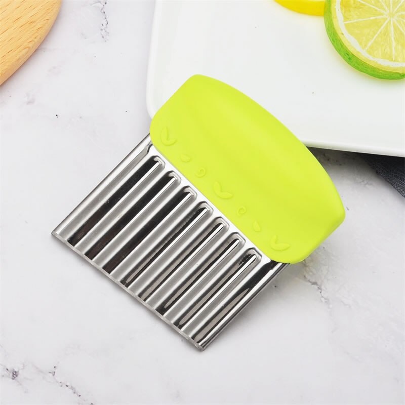 Stainless Steel French Fries Cutter Wavy Vegetable Slicer Chopper Crinkle Fruit Cutters Potato Grater With Handle Kitchen Tools