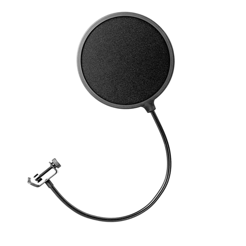 Microphone Pop Filter Mask Shield, Dual Layered Mic Wind Pop Screen for Studio Broadcast Room