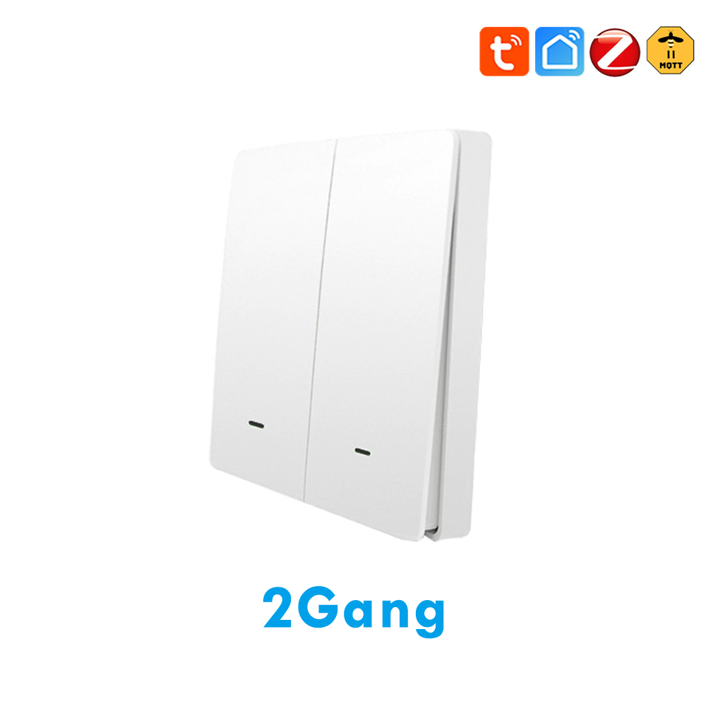 Tuya zigbee 3.0 bezprzewodowy przełącznik ścienny 1 2 pilotem zasilanym 3 , obsługa asystenta domowego przez zigbee 2 mqtt: Błękitny / Pakiet 2