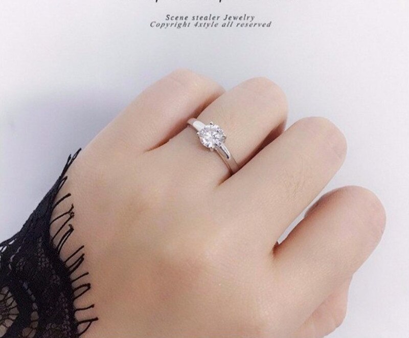 Amanti CC Paio di Anelli Per Le Donne E Gli Uomini di Amore Classico di Promessa Bijoux Anello S925 Argento-Placcato Da Sposa Da Sposa gioielli CC846: CC846a