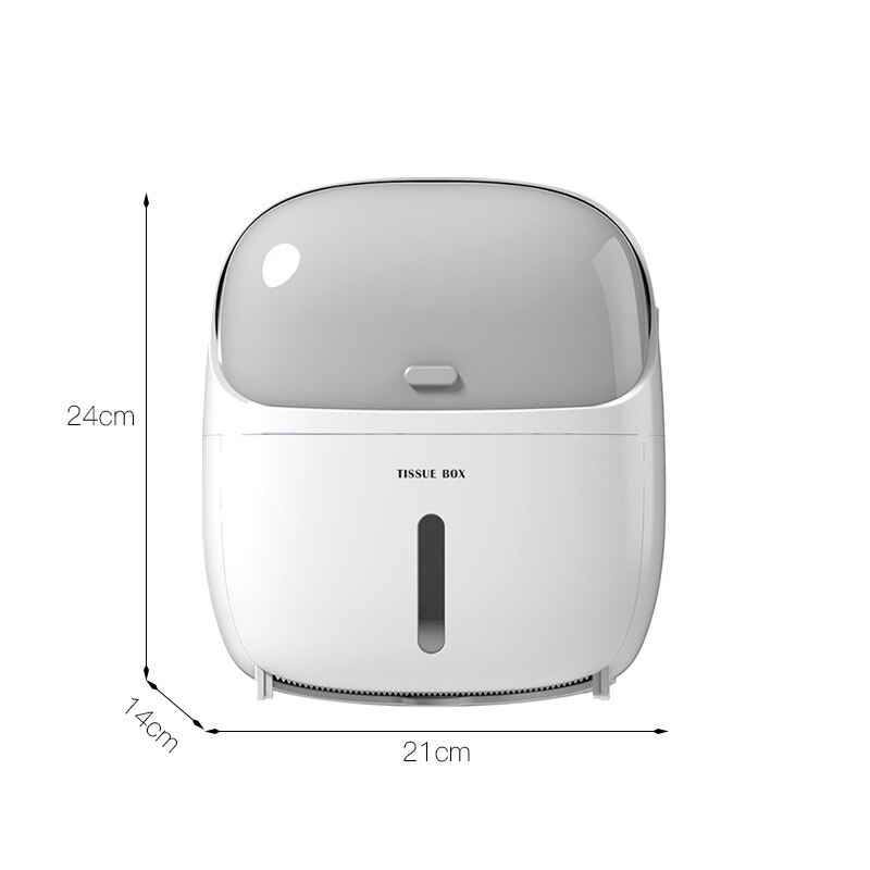 Toiletrolhouder Waterdichte Houder Voor Toiletpapier Badkamer Toiletpapier Opbergdoos Toiletrolhouder Robot Vorm: Gray-white