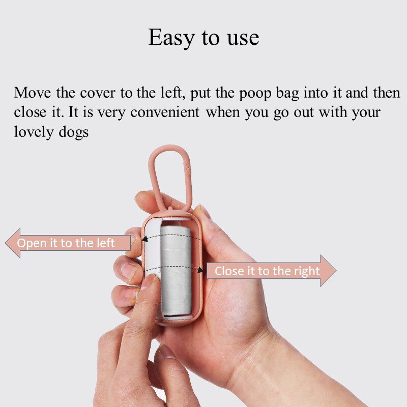 Boîte à caca Portable pour chien, Mini conteneur avec sacs à ordures, support de sac à merde pour chien, 15 rouleaux de sacs à merde, fournitures de nettoyage pour chiens