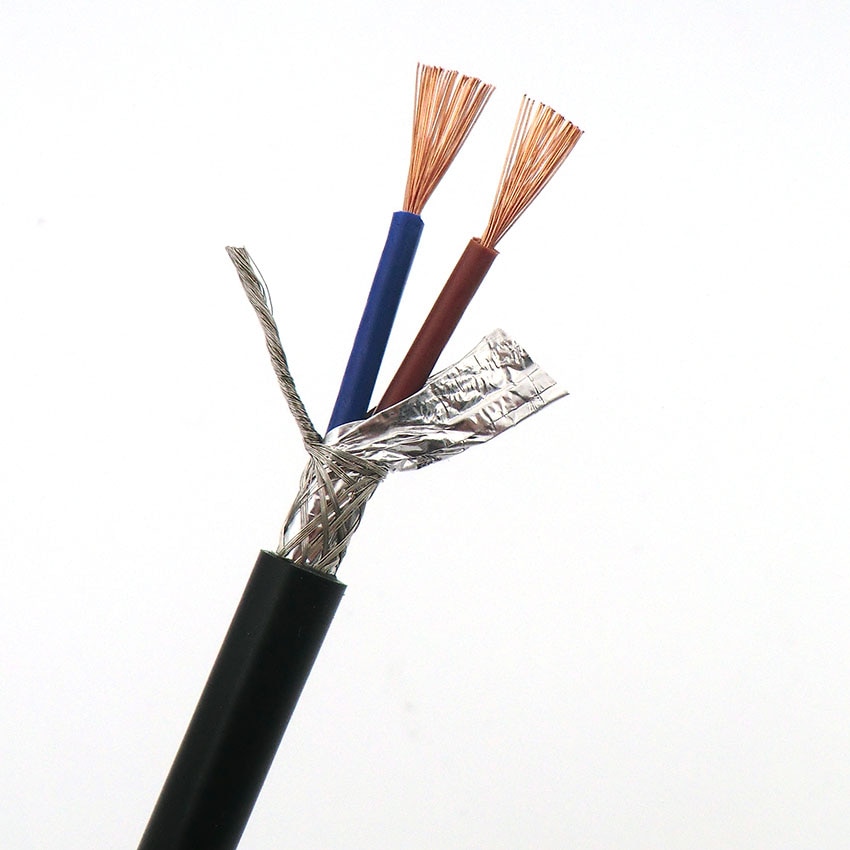 Shielded Sheathed Cable 2, 3, 4 Core 0.3mm² with Pure Oxygen Free Copper Flexible Double Shield Signal Control Wire RVVP