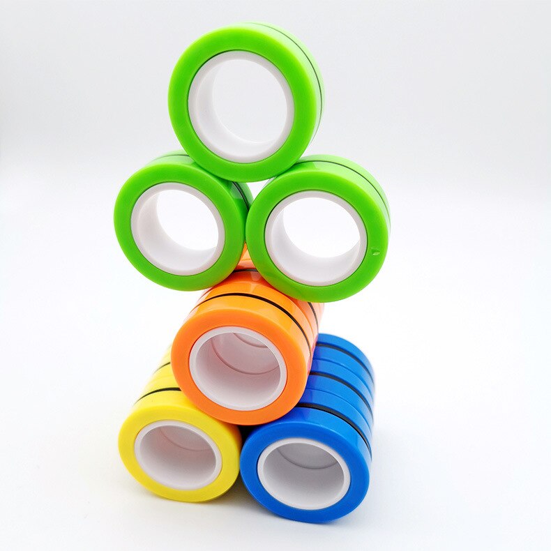 Magnetic Rings Anti-stress toy ring Stress Relief Ring toy For Autism ADHD Anxiety stress Relief Focus fidget finger ring