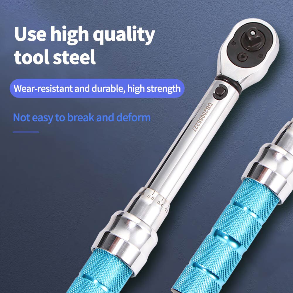 25Pcs Repairing Socket Wrench Set Chrome Steel Bicycle Repair Tool Kit Adjustable Torque Wrench Manual Wrench Set 1/4 "2-14nm