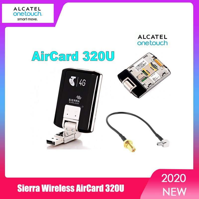 Unlocked Sierra AirCard 320U USB 4G LTE FDD Wireless Modem Plus External Antenna Adapter Cable