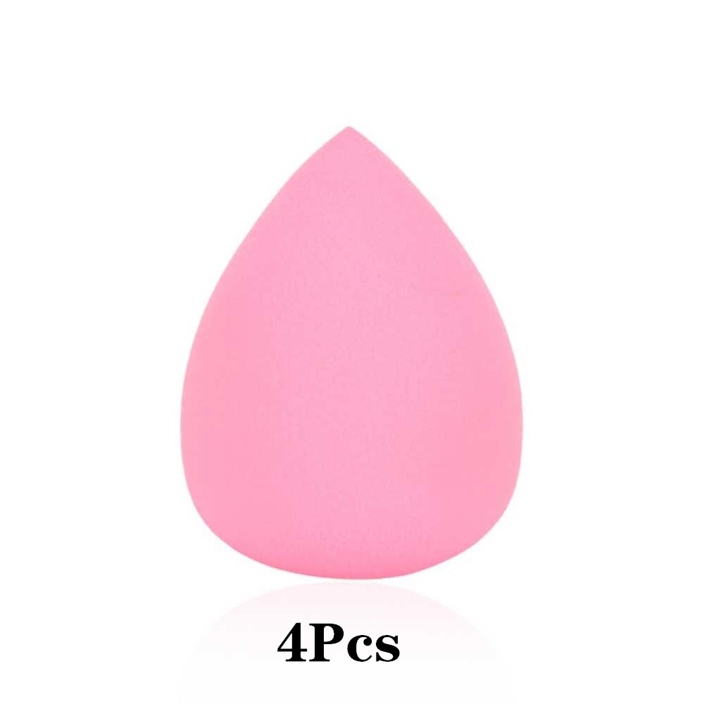 4 Pcs/set Sponge Water Shape Puff Face Makeup Reusable Cleaning Foundation Base Liquid Powder Sponge Cosmetic Tool: 4Pcs-Pink