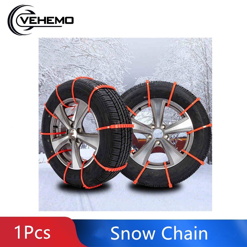 Vehemo orange til tilbehør sne kæde anti-glidekæder sne dæk bælte klatring mudder jorden vejbane sikkerhed køretøjer dæk