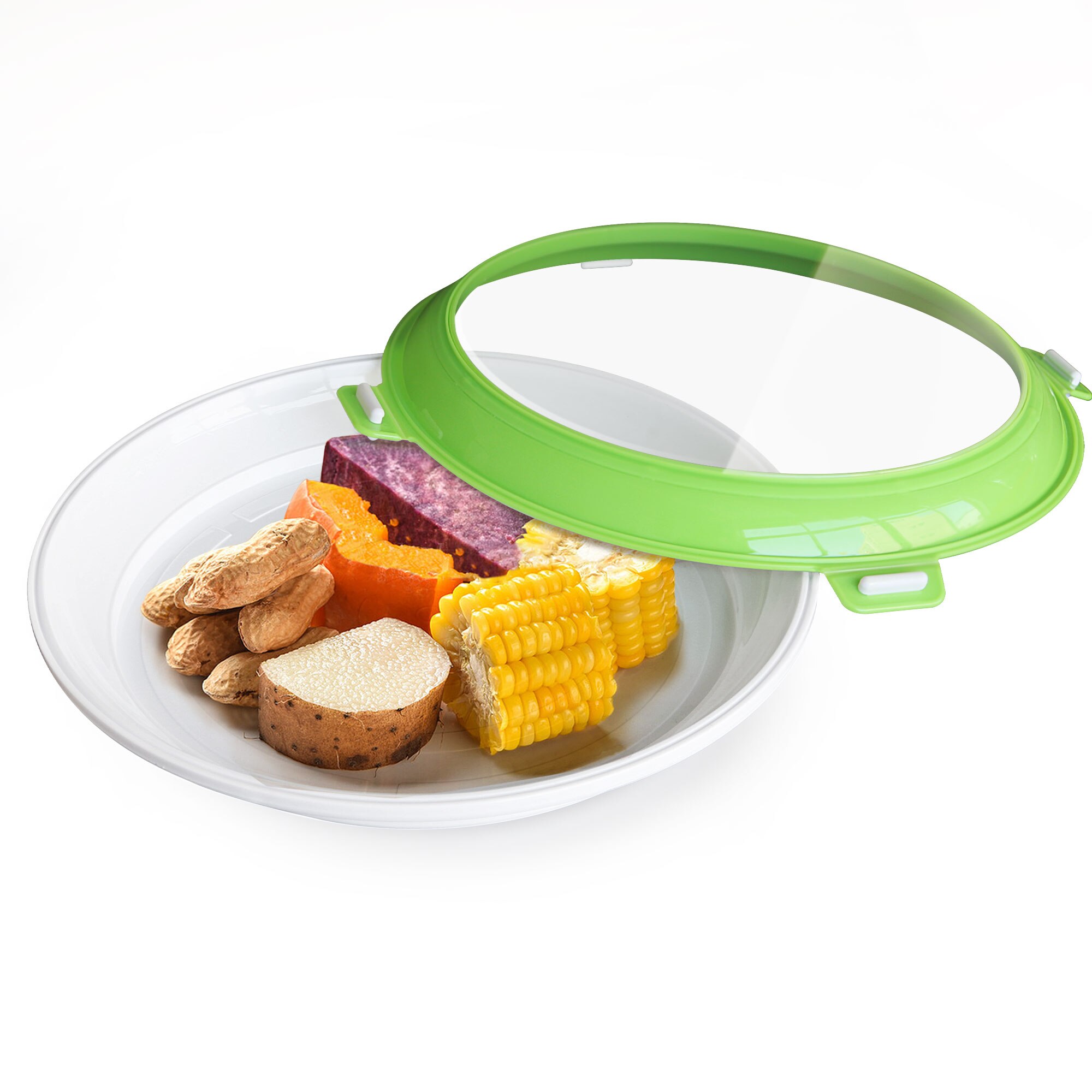 Plato para comida de estilo nórdico redondo, plato para comida de plástico de grado alimenticio, bandeja de preservación al vacío para artículos de mesa plato para Cena