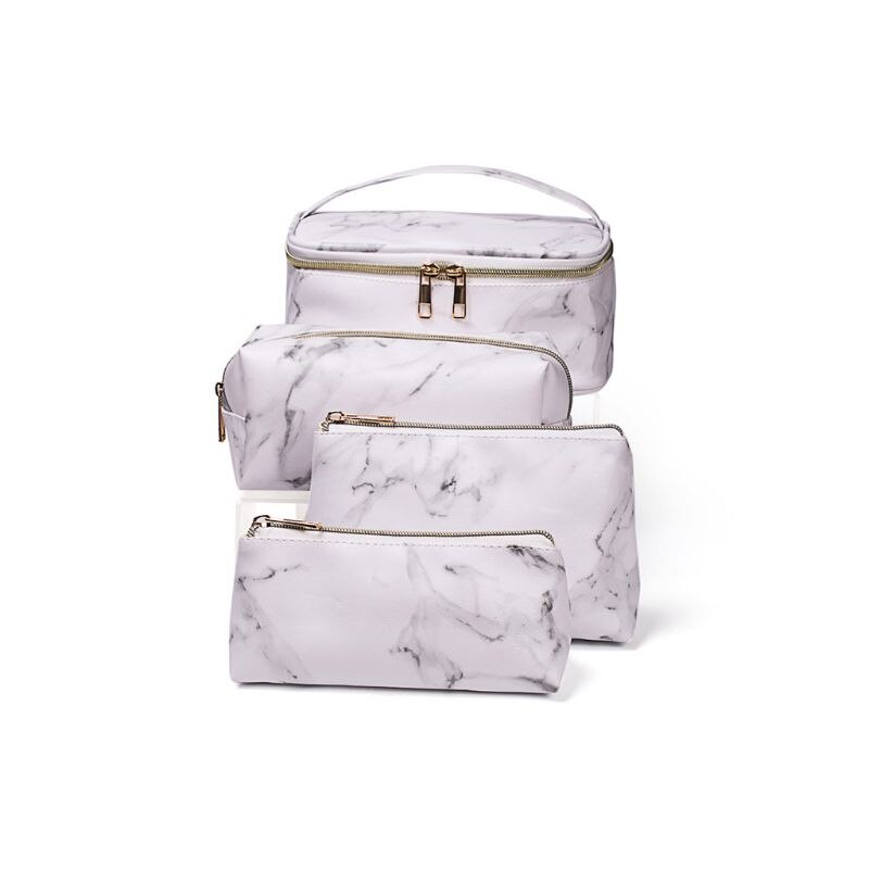 Multifunctional Marble Cosmetic Bag Makeup Pouch Toiletry Travel Case Organizer A69C: W-2