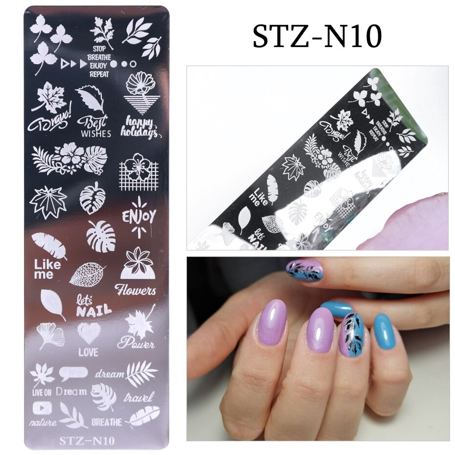 1 stücke Nagel Stanzen Platten Blume Blatt Geometrie Tiere Bild Stempel Vorlagen Dreamcatch N01-12Maniküre Drucken Schablone Werkzeuge: STZ-N10