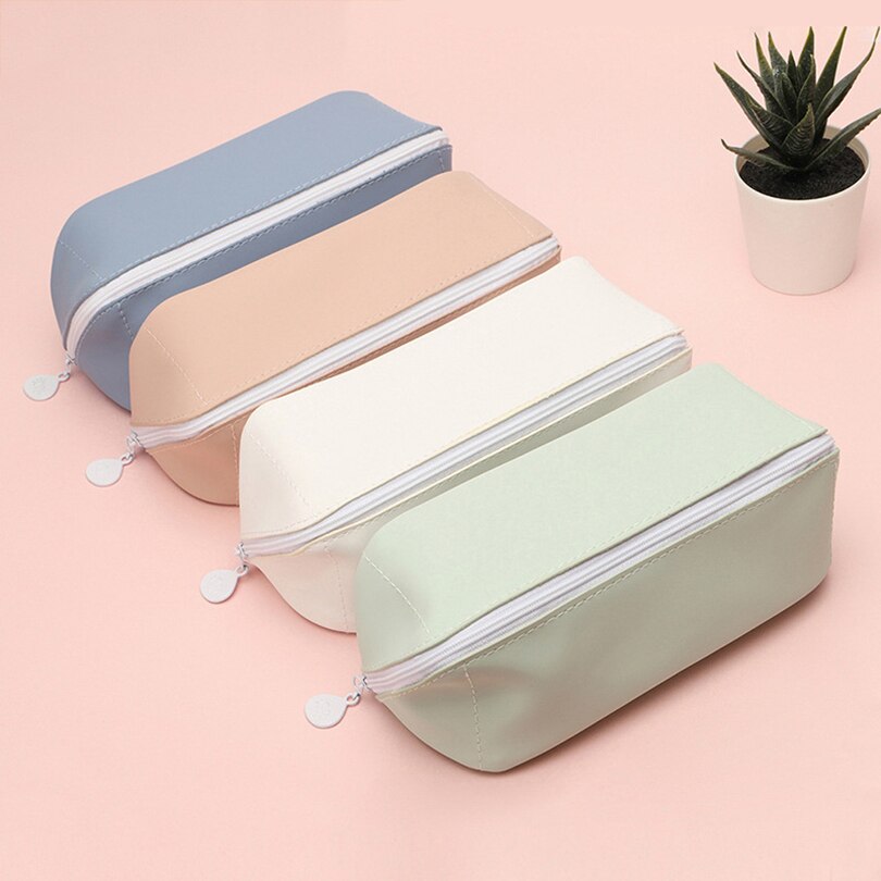 Kawaii Pencil Cases Large Capacity Pencil Case School Supplies PU Leather Stationery Cute Pen Case For School Cool Pencil Bags