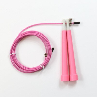 Saltar pular cordas cabo de aço fio ajustável velocidade rápida abs alça flexível pular cordas ginásio treinamento fitness esportes exerci: Pink