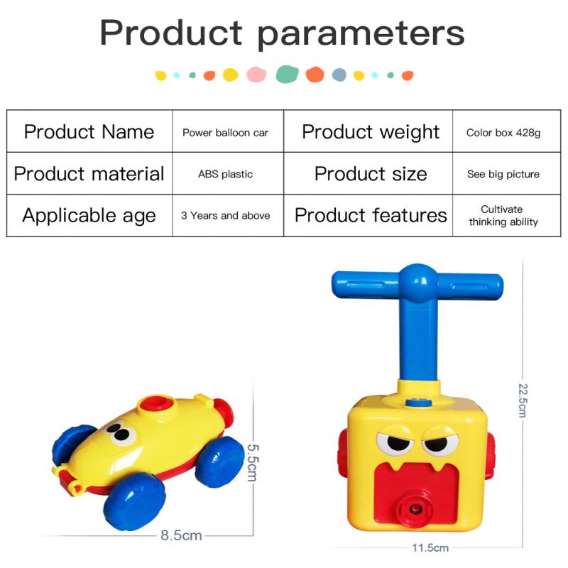 NEUE Spaß Trägheit Ballon Powered Auto Spielzeug Aerodynamik Inertial Power Kinder