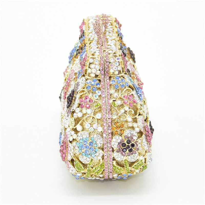 Bling krystal brude bryllup taske punge blomst form diamant pung luksus håndtasker kvinder krystal prom kobling pung