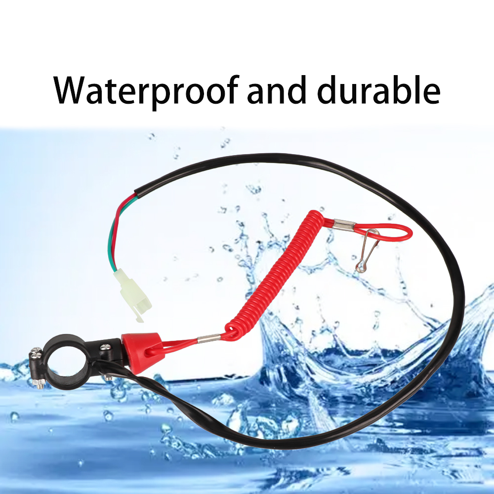 Universal Boat Outboard Motor Kill Stop Switch Safety Tether Lanyard 12V 2 Pin Engine On Off Kill Switch ATV Quad Dirt Bike Part