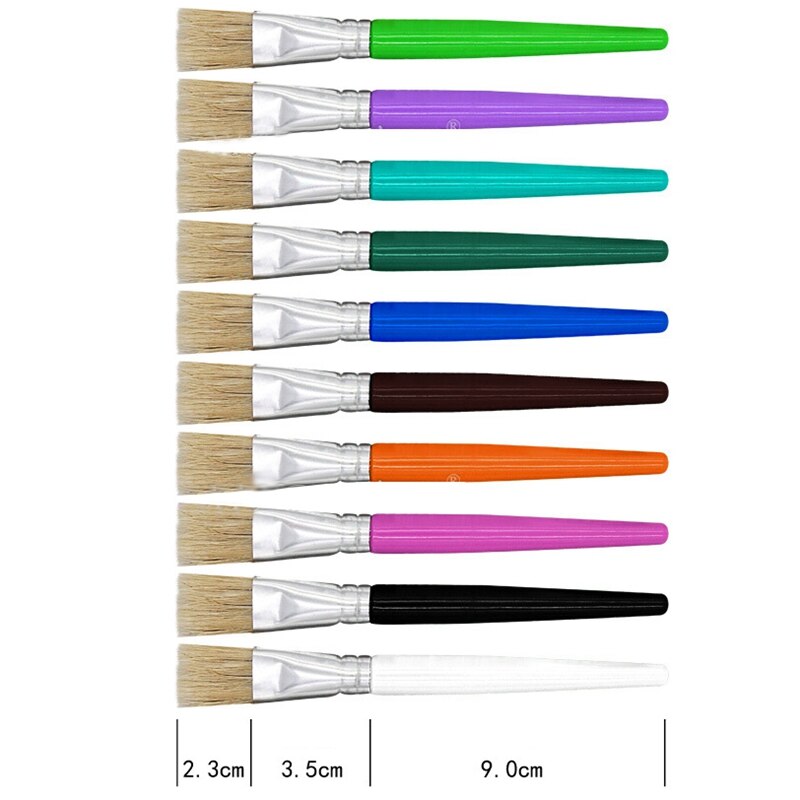 10 Stuks Borstel Verf Borstel Voor Kinderen Olie Aquarel Borstels Gouache Tekening Art Gereedschap