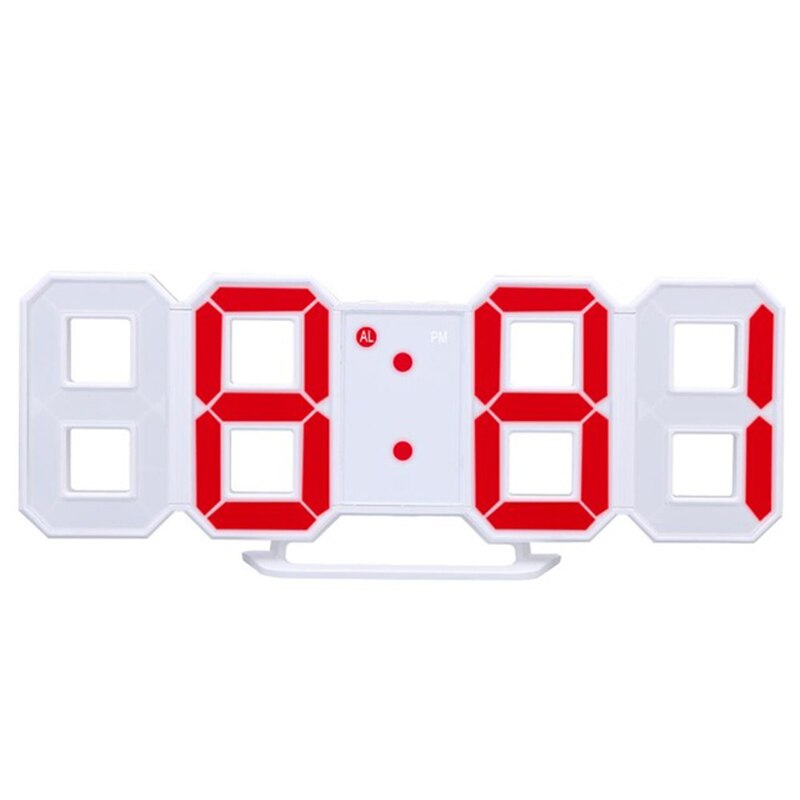 8 Shaped Usb Digital Table Clocks Wall Clock Led Time Display Watches 24-Hour Display Alarm Snooze Home Decoration: red light
