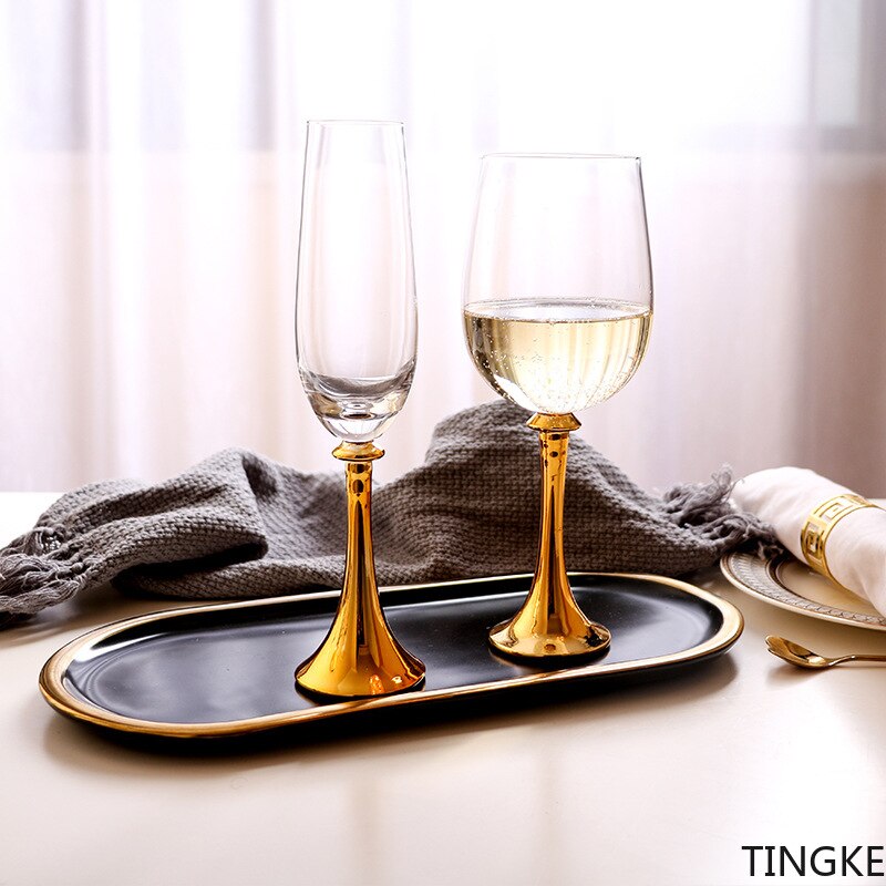 Diamond-studded wine glass, metal base, glass, crystal stem wine glass, champagne glass, family party, restaurant, bar, wine set