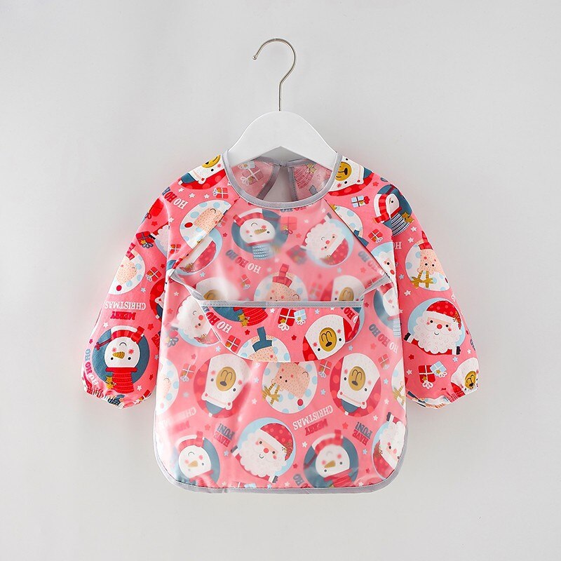 Baby Kids Peuter Lange Mouwen Sjaal Waterdicht Art Kiel Voeden Bib Schort Pocket Baby Jongens Meisjes Burp Doek Banaan Slabbetjes