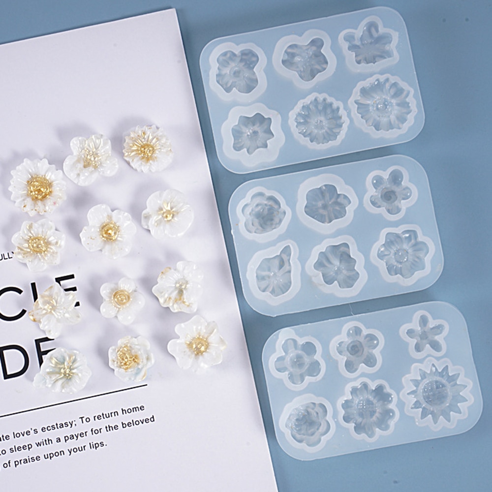 DIY Craft Epoxy Resin Mold Handmade Mini Daisy Flower Silicone Mould Making Tool UV Jewelry Ornament Casting Molds