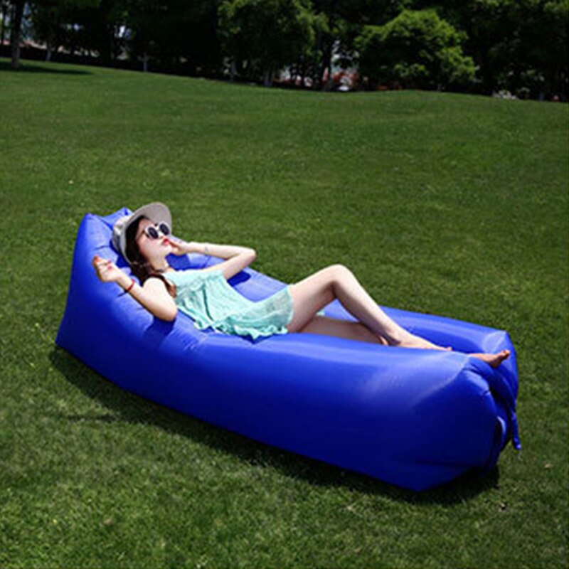 Citop udendørs produkter hurtig oppustelig luft seng sovesofa polyerster oppustelig airbag doven strand 240*75*50cm: Blå