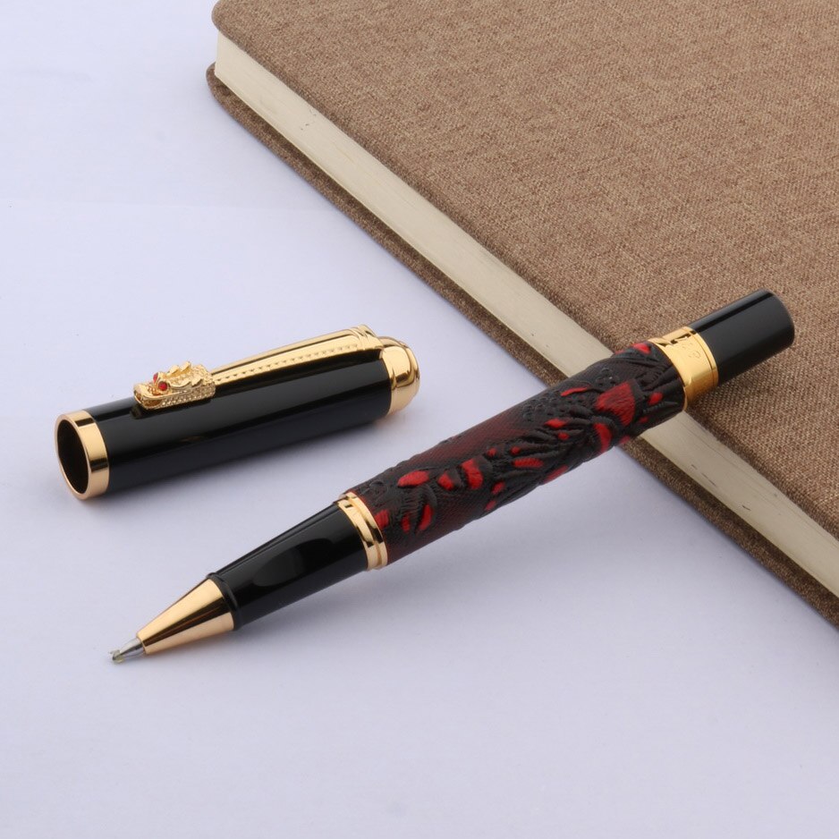 stylo de bureau vin rouge Cortex motif de raisin chinois dragon Twist stylo à bille roulante
