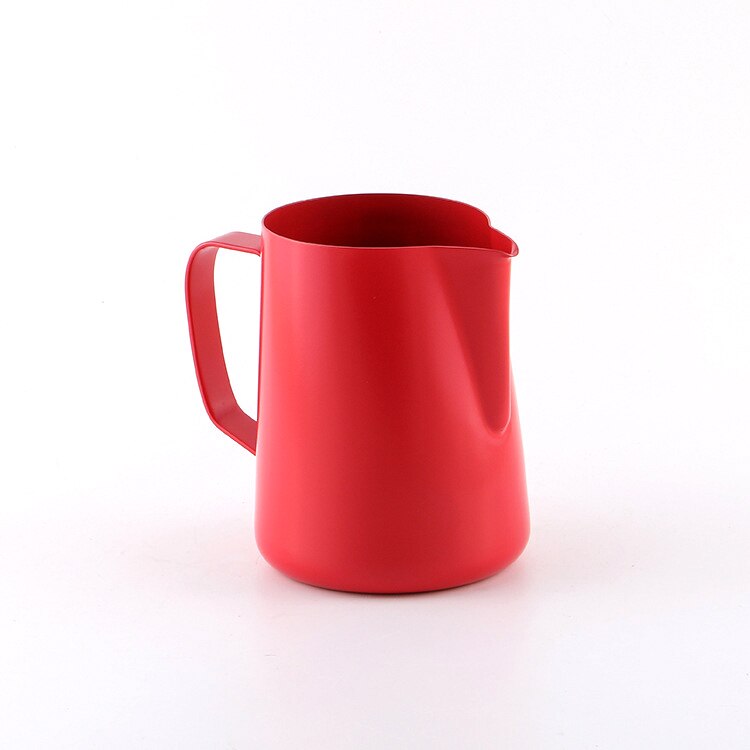 Melkopschuimkan van roestvrij staal - antiaanbaklaag van teflon , 400ml: Rood / 400ml