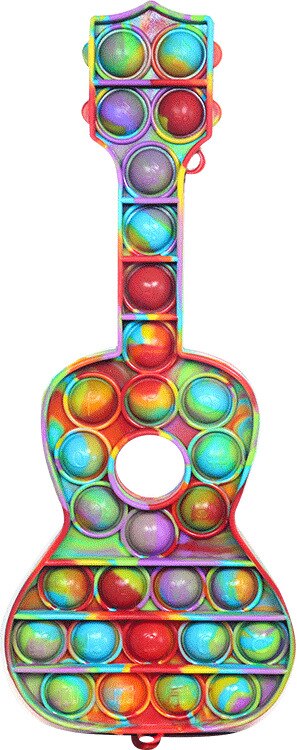 Pop Fidget Reliver Stress Toys Rainbow Push It Bubble Antistress Toys Adult Children Sensory Toy To Relieve Autism: Guitar YE-BU-RE