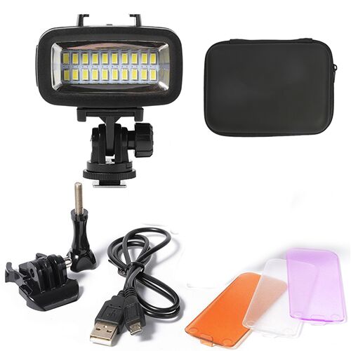 Orsda Gopro accessoires LED 40m lampe étanche sous-marine Gopro lumière Led vidéo Flash lumière de remplissage pour SJCAM Xiaomi 700LM SL-100: OR006S