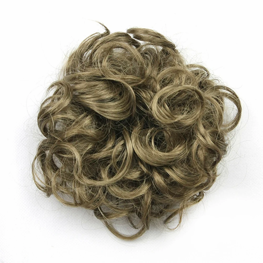 Syntetiskt rufsigt hårband vinrött uppsatt hårband flexibla scrunchies lockiga löshår chignon hårband scrunchie: #24