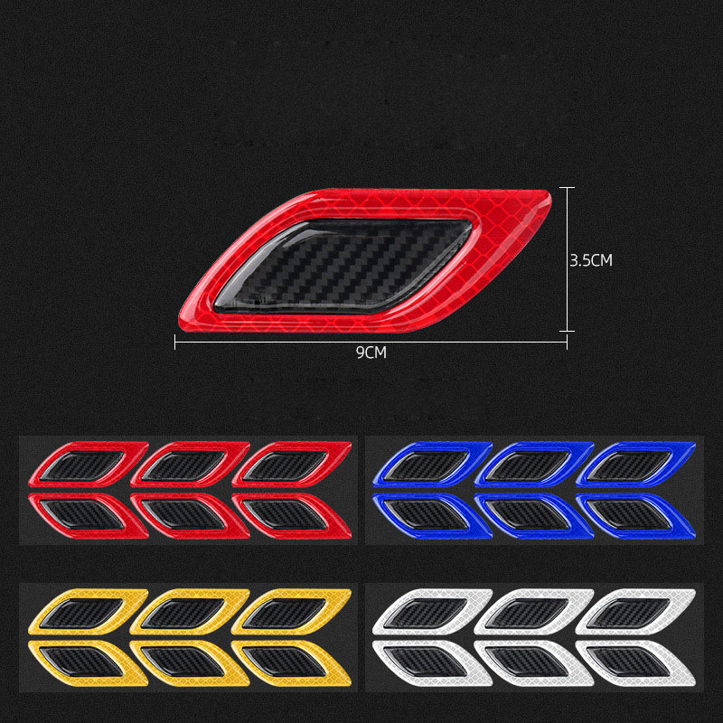 6 pcs/12 pcs Auto Reflecterende Stickers Anti-Kras Veiligheidswaarschuwing Sticker voor Vrachtwagen Auto Motor Exterieur decoratieve Accessoires