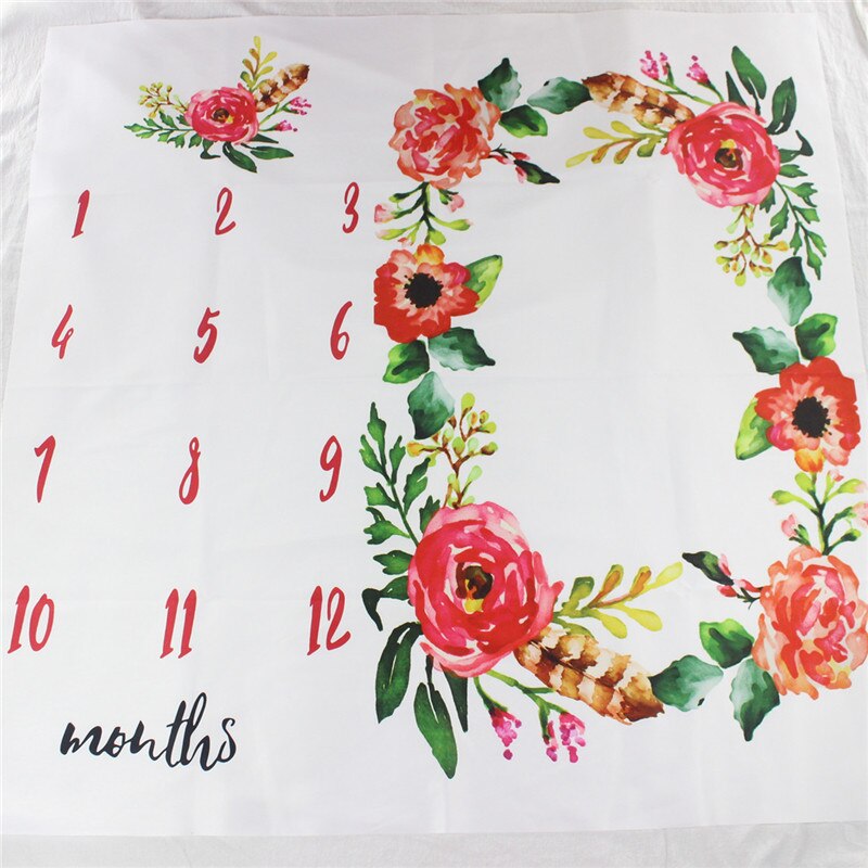 Cartoon Patroon Baby Baby Milestone Foto Props Achtergrond Dekens Spelen Matten Geheugen Tapijt Achtergrond Doek Kalender Foto: Default Title