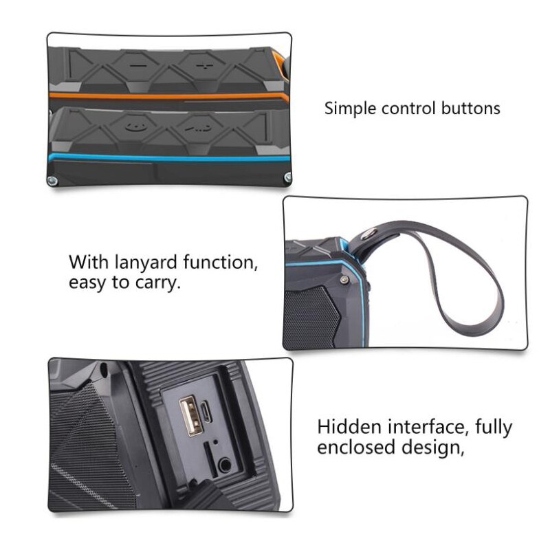 outdoor portable waterproof Bluetooth speaker with strong bass IP66
