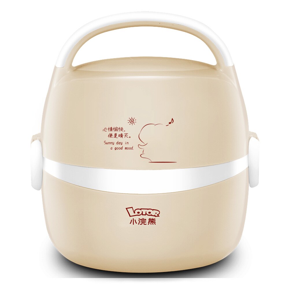 220V ELectric Rice Cooker Appliance Lunch Box Stainless Steel Liner Insulation 1.3L Mini Multicooker Rice Pot 1-2 people