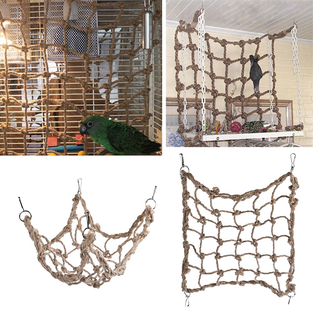 Pet Bird Climbing Net Bird Parrot Toys Hemp Rope Training Climbing Toy Pet Bed Bird Toy